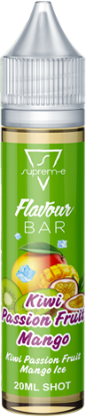 suprem-e kiwi passion fruit mango flavour bar liquido shot 20ml