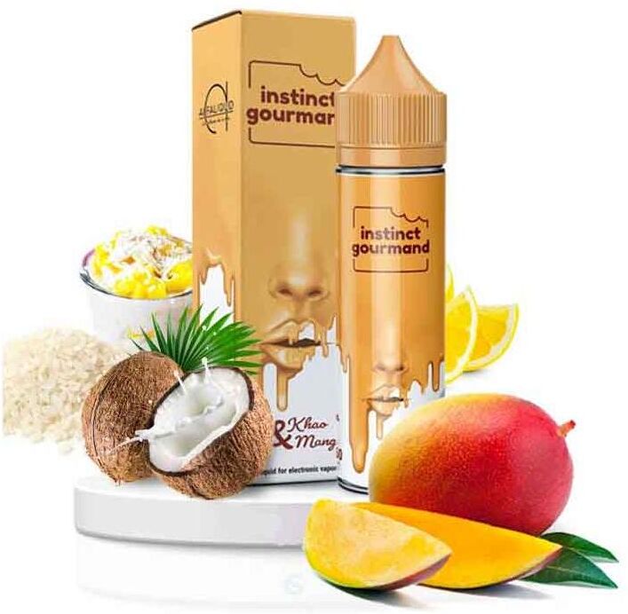 Alfaliquid Khao & Mango Liquido 50 Ml Aroma Riso Cocco Limone Mango