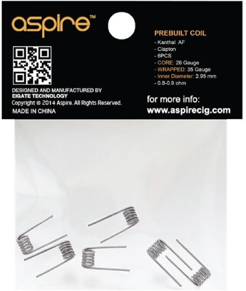 Aspire Resistenze Per Cleito Rta System - 6 Pezzi Aspire Resistenze Per Cleito Rta System - 6 Pezzi