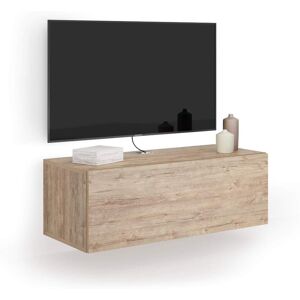 Mobili Fiver Porta Tv sospeso Easy Con Anta Ribalta, Quercia