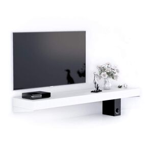 Mobili Fiver Porta Tv sospeso Evolution 180x40, Bianco Frassino