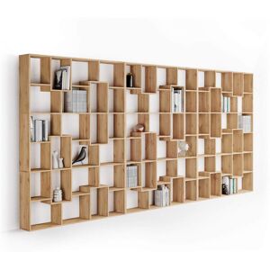 Mobili Fiver Libreria a parete XXL Iacopo (236,4 x 482,4 cm), Rovere Rustico