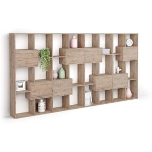 Mobili Fiver Libreria L Iacopo con ante (160,8 x 314,6 cm), Quercia