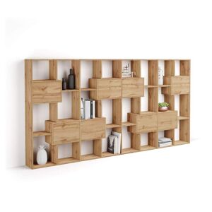 Mobili Fiver Libreria L Iacopo con ante (160,8 x 314,6 cm), Rovere Rustico