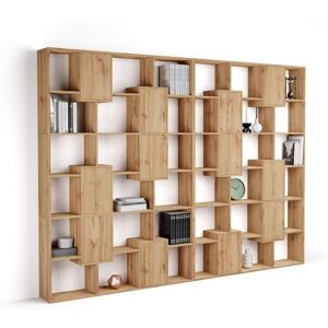 Mobili Fiver Libreria a parete XL Iacopo con ante (321,6 x 236,4 cm), Rovere Rustico