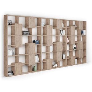 Mobili Fiver Libreria a parete XXL Iacopo con ante (482,4 x 236,4 cm), Quercia