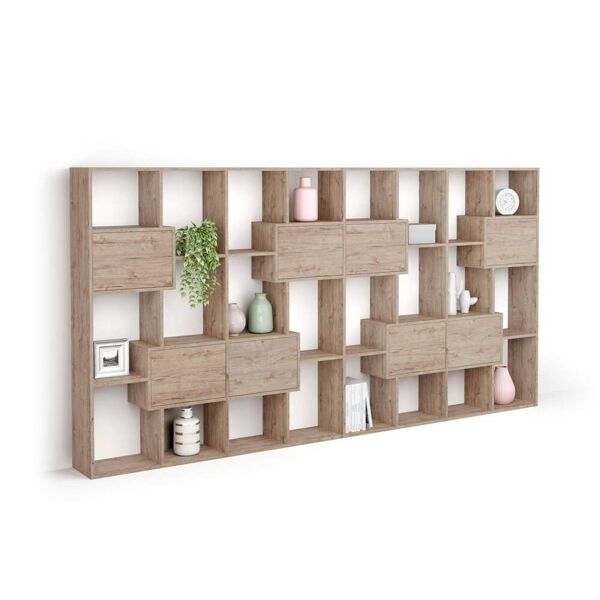 mobili fiver libreria l iacopo con ante (160,8 x 314,6 cm), quercia