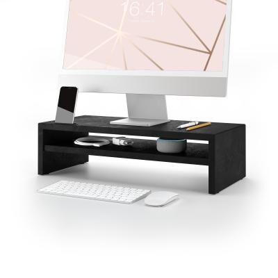mobili fiver supporto per monitor riki da scrivania, h.15 cm, color nero cemento