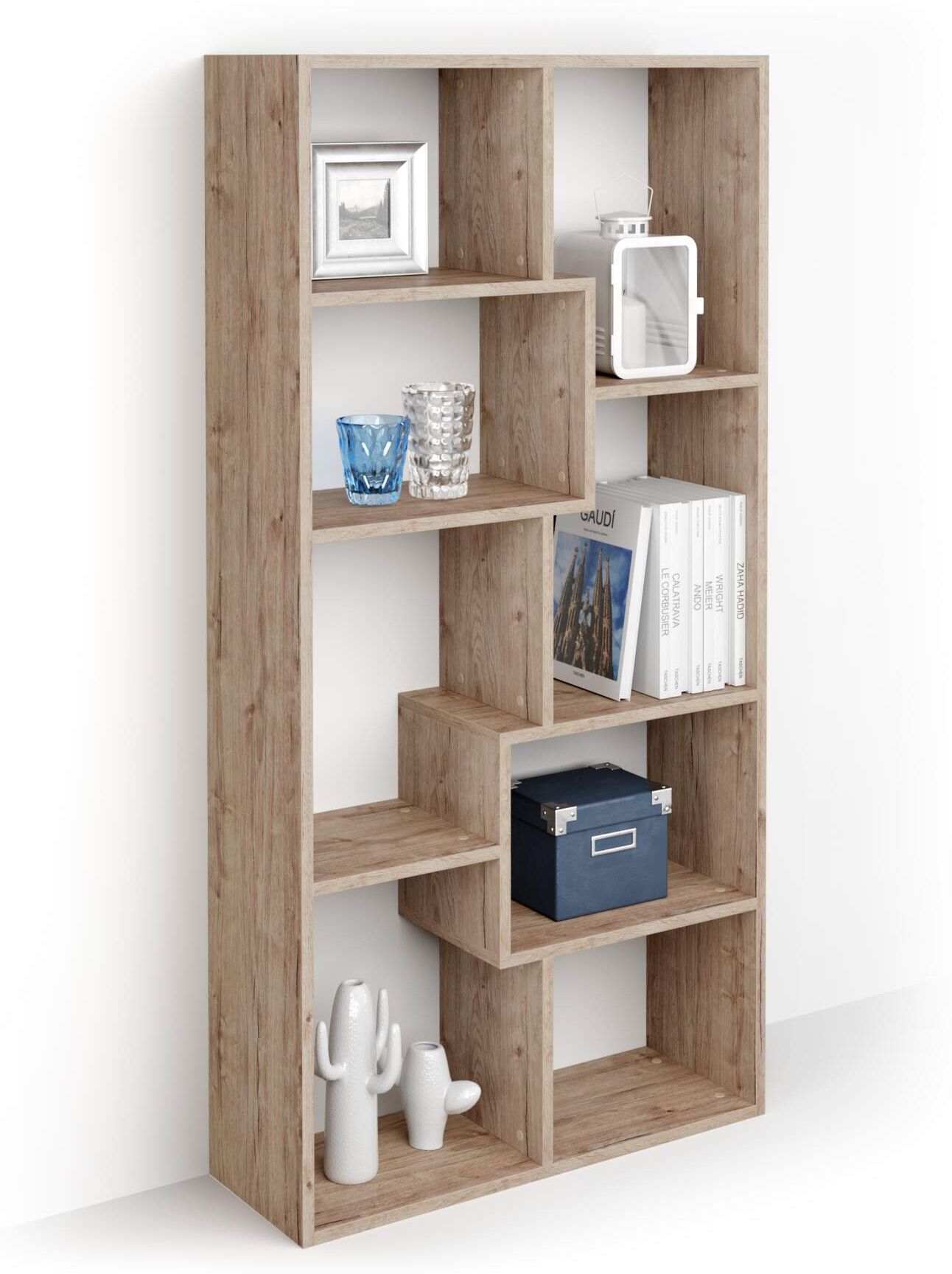 Mobili Fiver Libreria bassa XS Iacopo (160,8 x 80 cm), Quercia