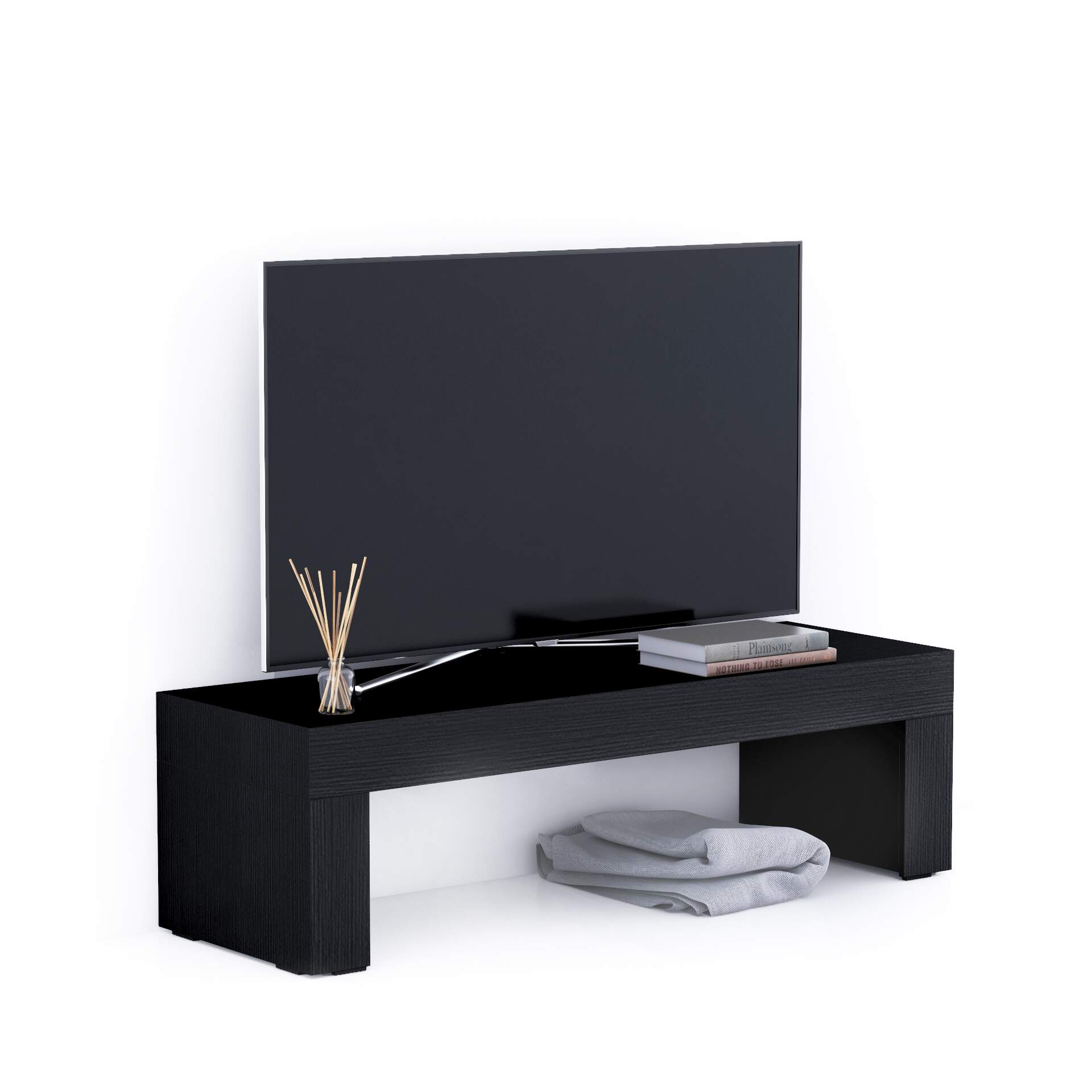 Mobili Fiver Porta Tv Evolution 120x40, Nero Frassino