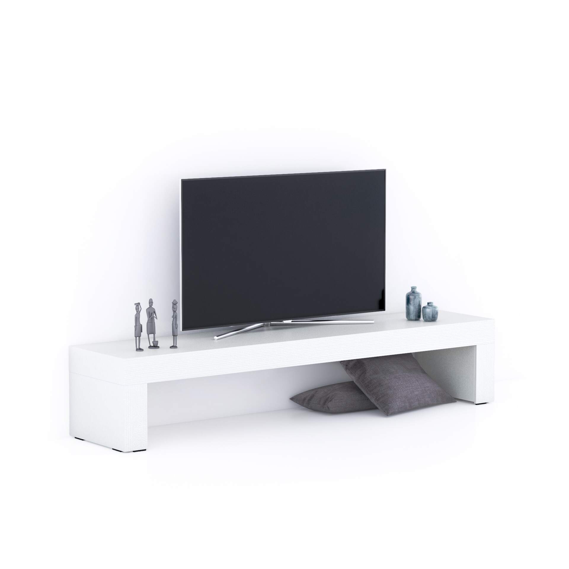 Mobili Fiver Porta Tv Evolution 180x40, Bianco Frassino