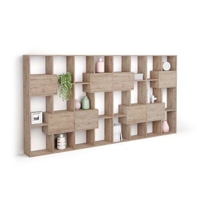 Mobili Fiver Libreria L Iacopo con ante (160,8 x 314,6 cm), Quercia