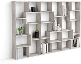 Mobili Fiver Libreria M Iacopo (160,8 x 236,4 cm), Grigio Cemento