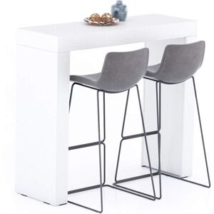 Mobili Fiver Tavolo Alto Evolution 120x40, Bianco Frassino con Due Gambe