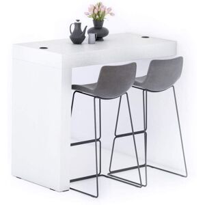 Mobili Fiver Penisola Evolution 120x60, Bianco Frassino con Caricatore Wireless