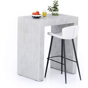 Mobili Fiver Tavolo Alto Evolution 90x60, Grigio Cemento con Due Gambe