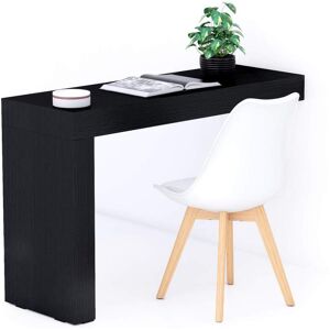 Mobili Fiver Scrivania Evolution 120x40, Nero Frassino con Una Gamba