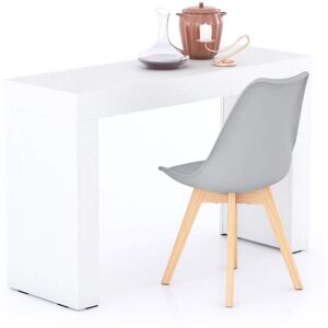 Mobili Fiver Tavolo da pranzo Evolution 120x40, Bianco Frassino con Due Gambe