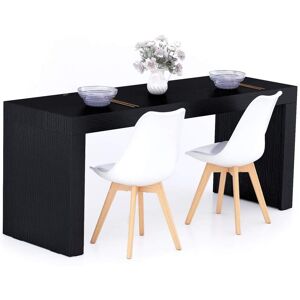 Mobili Fiver Tavolo da pranzo Evolution 180x60, Nero Frassino con Due Gambe