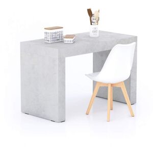 Mobili Fiver Tavolo da pranzo Evolution 120x60, Grigio Cemento con Due Gambe