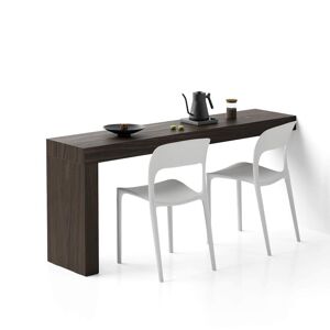 Mobili Fiver Tavolo da pranzo Evolution 180x40, Noce Scuro con Una Gamba