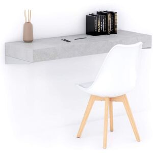 Mobili Fiver Scrivania sospesa a muro Evolution 120x40, Grigio Cemento