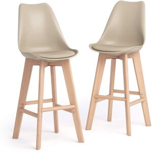 Mobili Fiver Sgabelli in stile nordico Greta, Set da 2, Beige