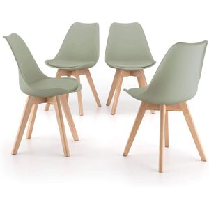 Mobili Fiver Sedie in stile nordico Greta, Set da 4, Verde Salvia