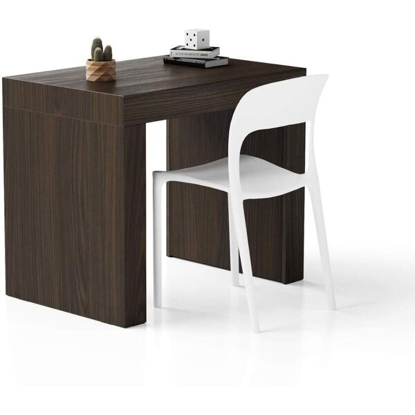 mobili fiver scrivania evolution 90x60, noce scuro con due gambe