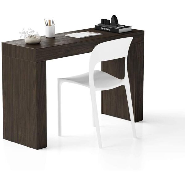 mobili fiver scrivania evolution 120x40, noce scuro con due gambe