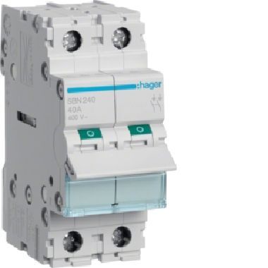 Hager Interruttore Bipolare Non Automatico 40a 2 Moduli