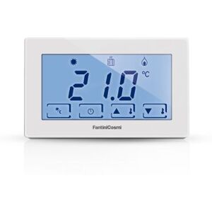 Fantini Cosmi Termostato Ambiente A Batterie Con Touchscreen Retroilluminato, Bianco