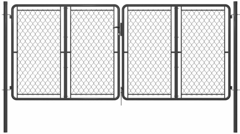vidaXL Cancello per Giardino in Acciaio 300x125 cm Antracite - Antracite vidaXL Cancello per Giardino in Acciaio 300x125 cm Antracite - Antracite