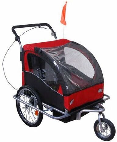 BENZONI Carrello Per Bici E Passeggino 2 In 1 Rosso E Nero Benzoni BENZONI Carrello Per Bici E Passeggino 2 In 1 Rosso E Nero Benzoni