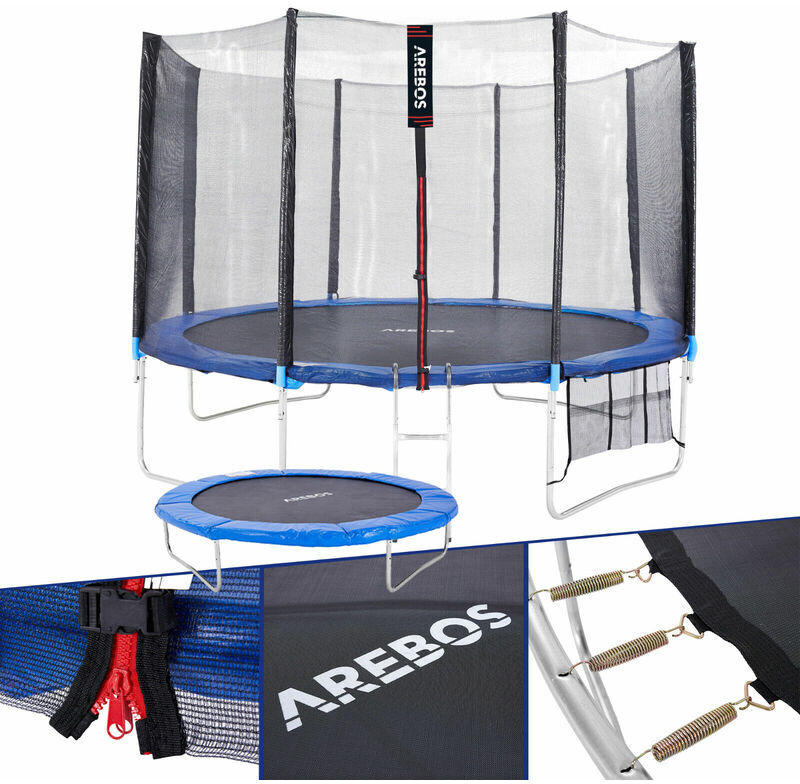AREBOS Trampolino elastico 366 cm con Rete di Sicurezza - Tappeto AREBOS Trampolino elastico 366 cm con Rete di Sicurezza - Tappeto