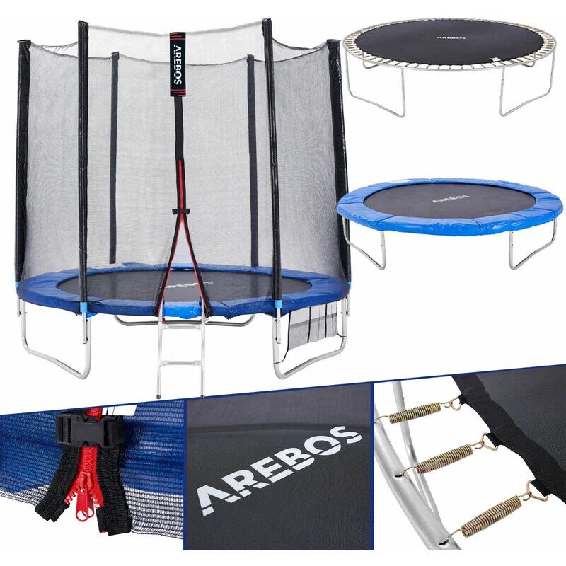 AREBOS Trampolino elastico con Rete di Sicurezza 306 cm 10 ft Tappeto Elastico