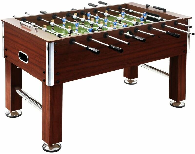 vidaXL Tavolo Calcio Balilla in Acciaio 140x74,5x87,5 cm Marrone