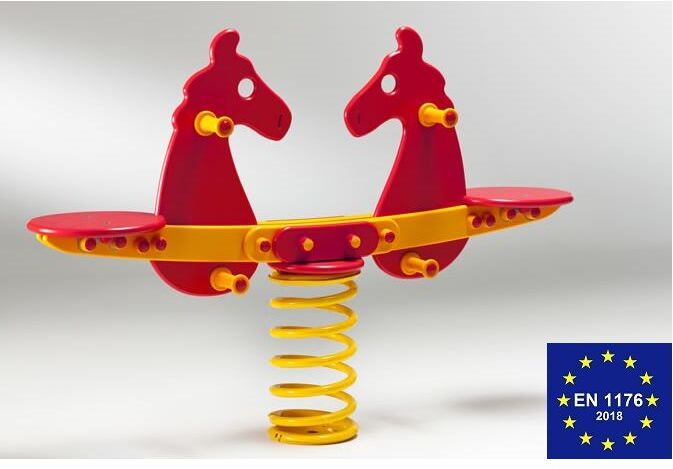 ITALFROM© Cavallone Tandem a Molla in Polietilene per Parco Giochi per Bambini ITALFROM© Cavallone Tandem a Molla in Polietilene per Parco Giochi per Bambini