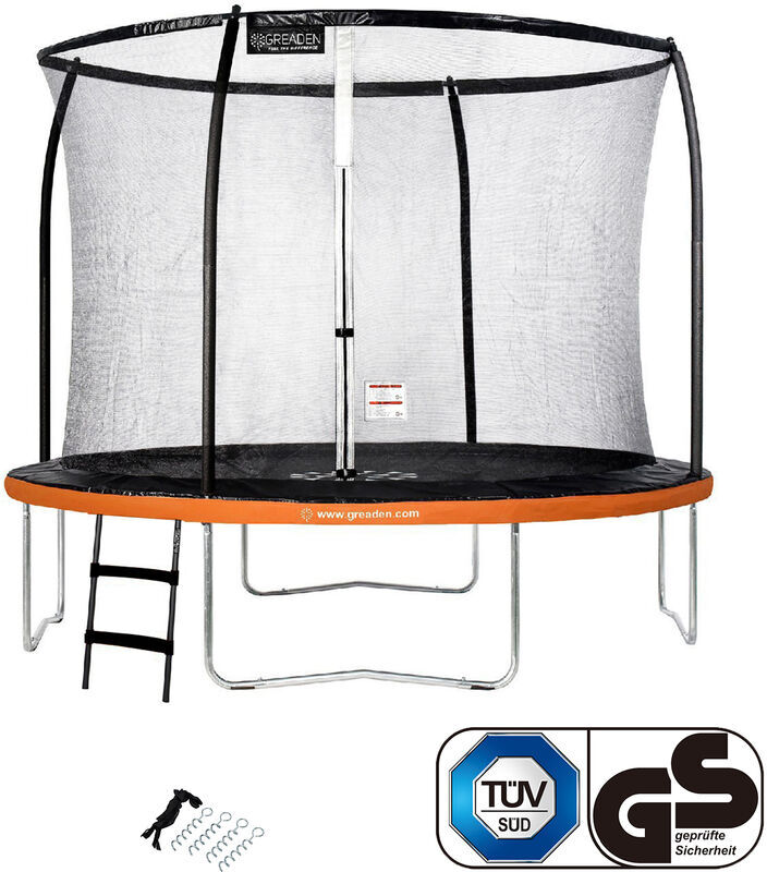 GREADEN arancia 305 Trampolino rotondo da giardino con rete protettiva per GREADEN arancia 305 Trampolino rotondo da giardino con rete protettiva per