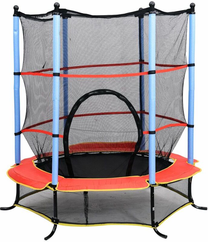 HOMCOM Trampolino Elastico con Rete di Sicurezza Diametro 140cm - Homcom HOMCOM Trampolino Elastico con Rete di Sicurezza Diametro 140cm - Homcom
