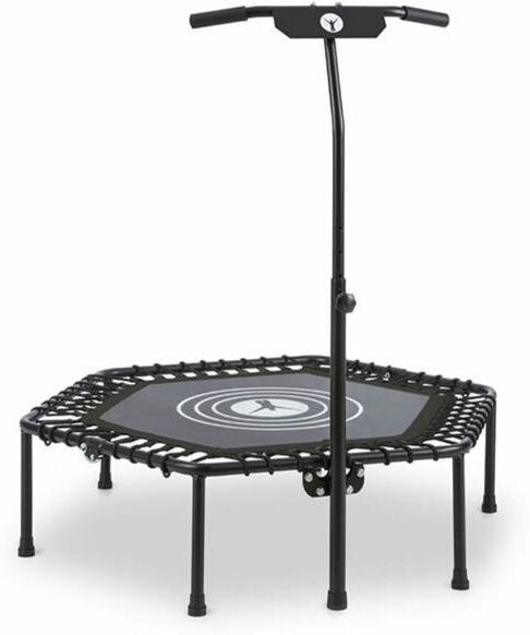 KLARFIT Jumpanatic Trampolino Fitness44“ / 112 cm Ø Impugnatura Pieghevole Nero