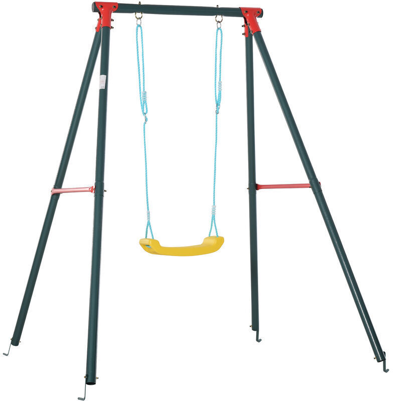 Outsunny Altalena da Giardino per Bambini 6-12 Anni con Altezza Regolabile, in Outsunny Altalena da Giardino per Bambini 6-12 Anni con Altezza Regolabile, in