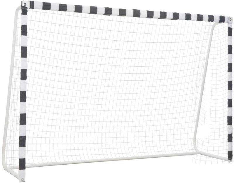 vidaXL Porta da Calcio 300x200x90 cm in Metallo Bianco e Nero - Bianco vidaXL Porta da Calcio 300x200x90 cm in Metallo Bianco e Nero - Bianco