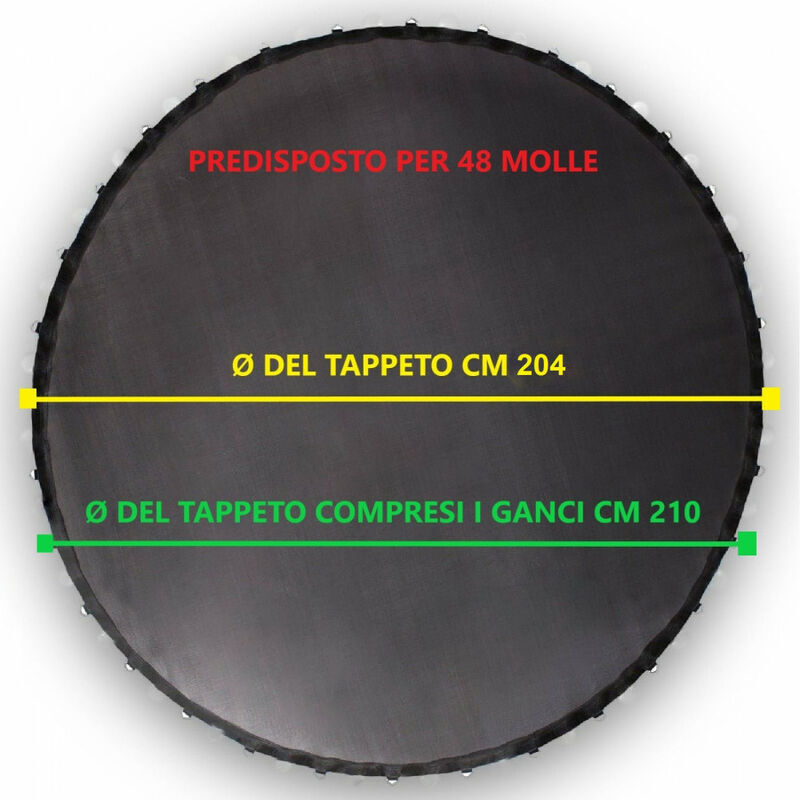 Yelloo - TAPPETO per trampolino elastico diametro 245 cm Certificato CE