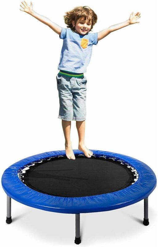 COSTWAY Trampolino Elastico 95,2cm Trampolino Fitness Pieghevole, capacità di COSTWAY Trampolino Elastico 95,2cm Trampolino Fitness Pieghevole, capacità di