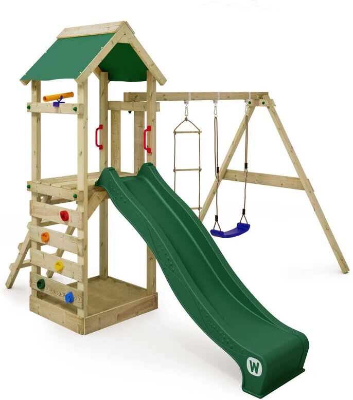 WICKEY Parco giochi in legno FreeFlyer Giochi da giardino con altalena e WICKEY Parco giochi in legno FreeFlyer Giochi da giardino con altalena e