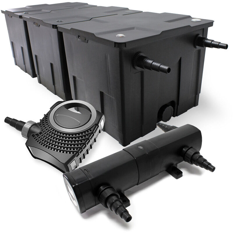 Wiltec - Set filtro a pressione 6000l 11W UVC Depuratore 65W Pompa