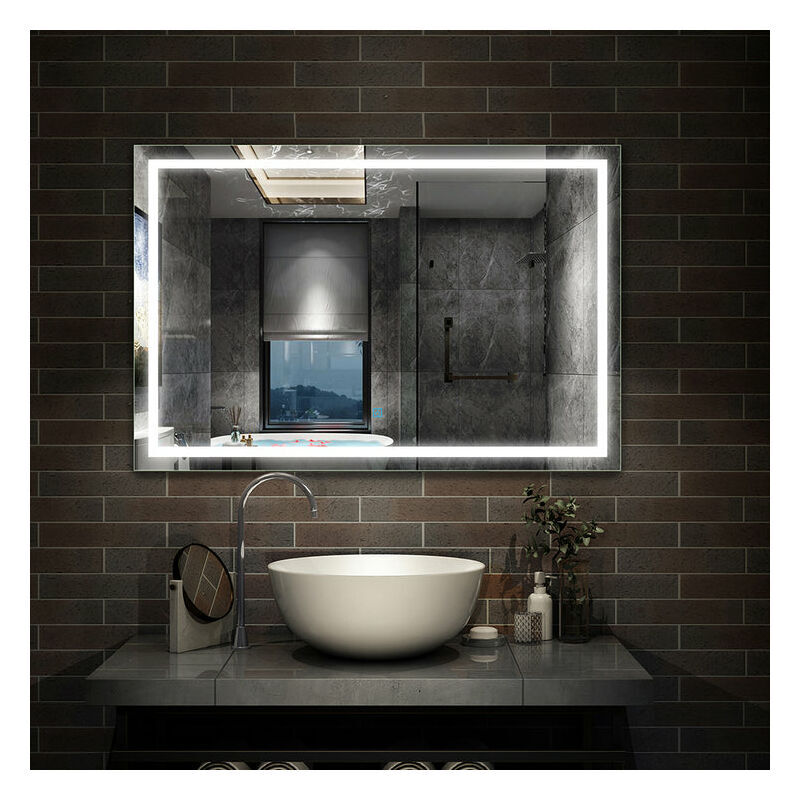 AICA ITALY Lampada a LED Risparmio di Energia con specchio da bagno a parete con