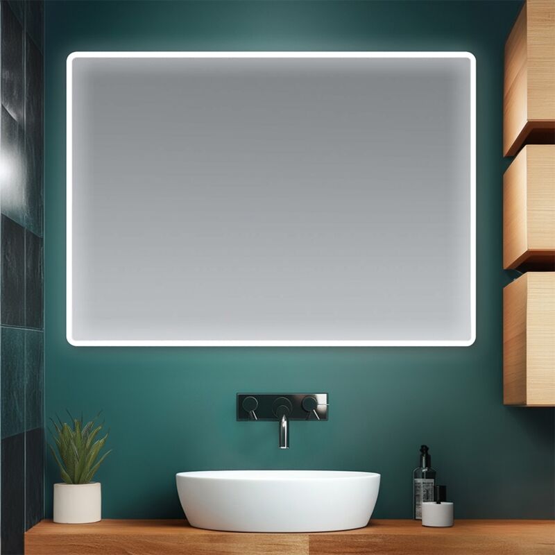INBAGNO Specchio bagno retroilluminato con cornice LED 105x70 cm reversibile INBAGNO Specchio bagno retroilluminato con cornice LED 105x70 cm reversibile
