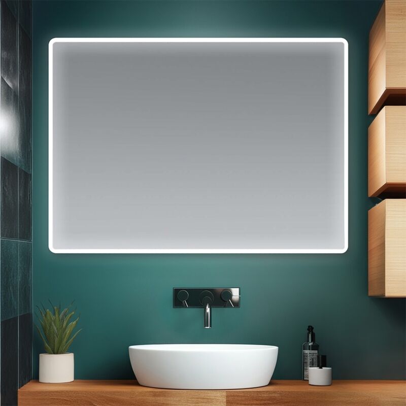 INBAGNO Specchio bagno retroilluminato con cornice LED 105x70 cm reversibile